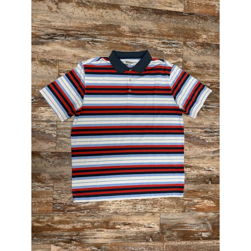Mens Nike Golf Tour Performance Red White Blue Polo Shirt Size XL Performance